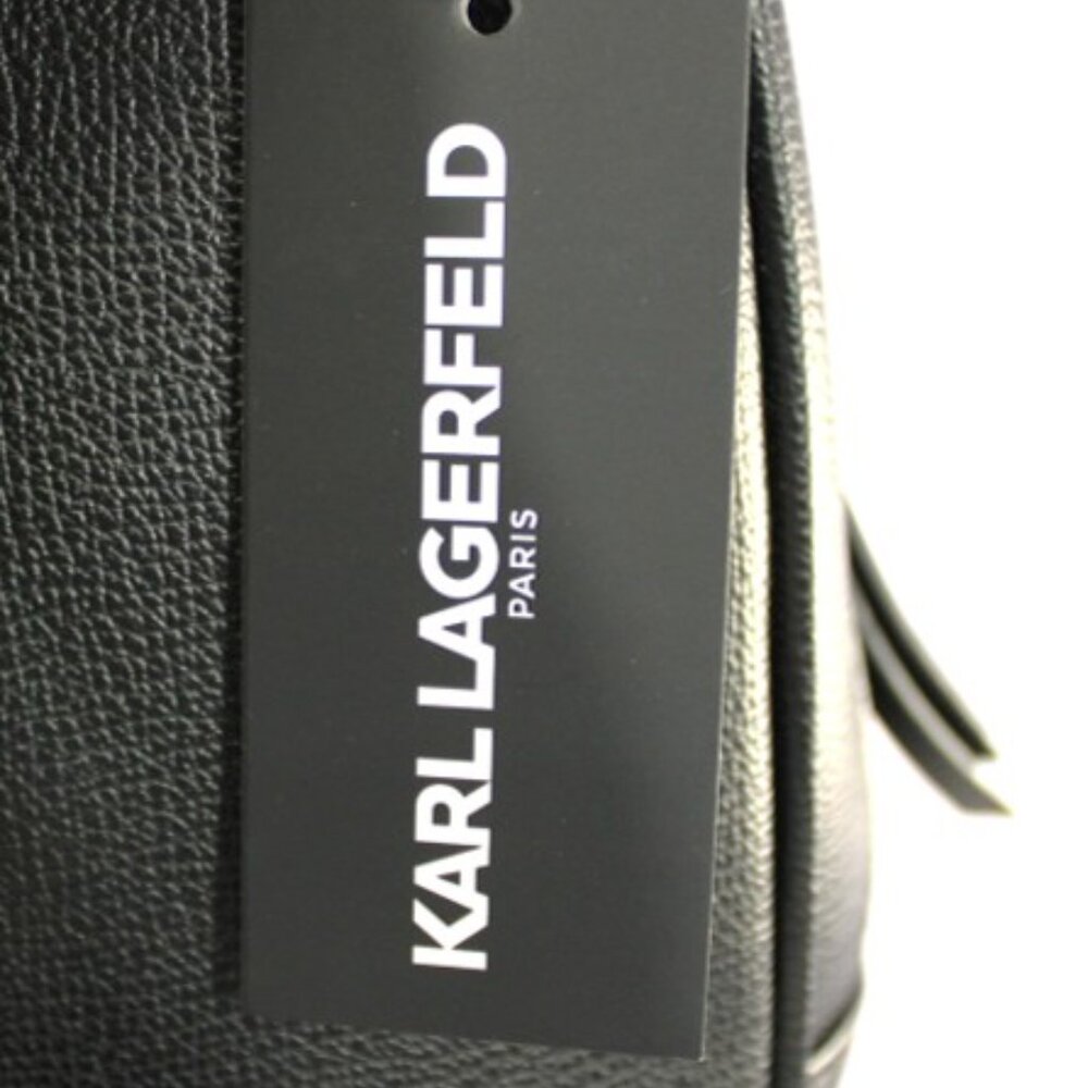 Karl Lagerfeld Paris Khloe Black Backpack Logo Straps Eiffel Tower Pins New With - Picture 10 of 11